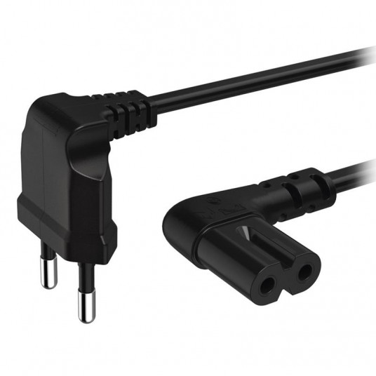  Powercord Hama 2-pin 90° 1,5m black 