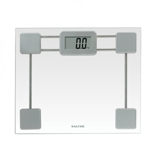  Salter 9081 SV3R Toughened Glass Compact Electronic Bathroom Scale 