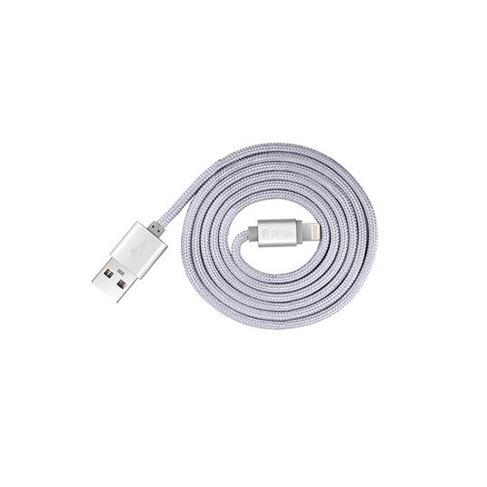 Devia Fashion Series Cable for Lightning (MFi, 2.4A 1.2M) silver