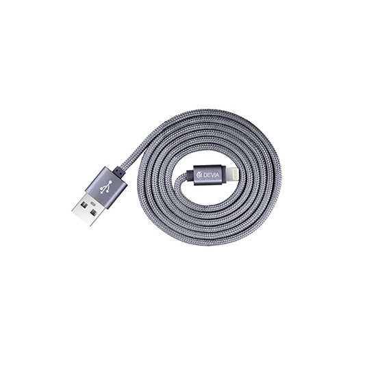 Devia Fashion Series Cable for Lightning (MFi, 2.4A 1.2M) grey