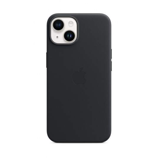  Dėklas iPhone 14 Leather Case with MagSafe - Midnight 