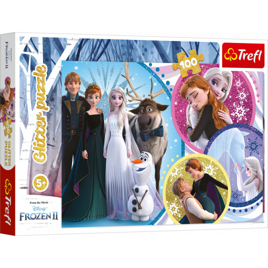 TREFL FROZEN Blizgantis dėlionė „Ledo šalis 2“, 100 det.