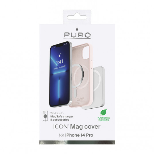 Dėklas PURO Icon Mag skirtas iPhone 14 Pro, rožinis / IPC14P61ICONMAGROSE