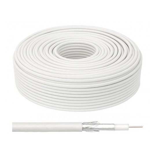  Cable coaxial RG6 1 rite/100m  0,12x96% White 
