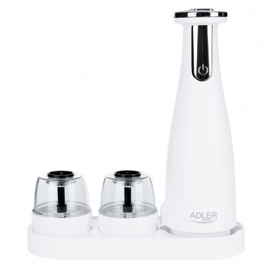  Adler Electric Salt and pepper grinder AD 4449w 7 W, Housing material ABS plastic, Lithium, Matte White 