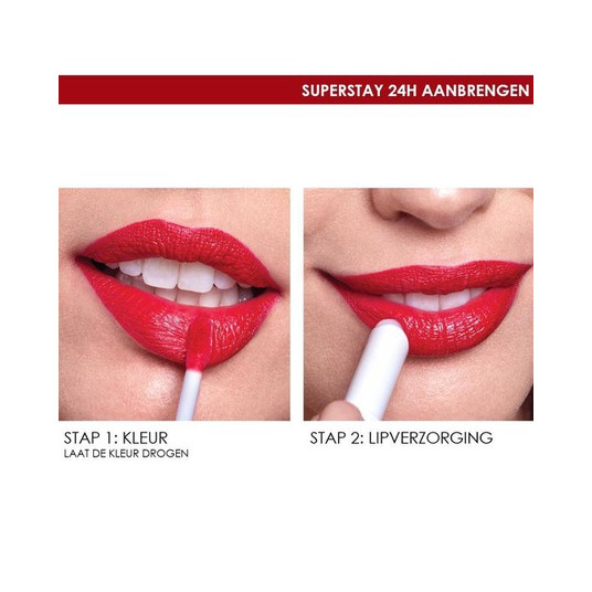 Maybelline Superstar 24 2 Step Liquid Lispstick Makeup 510 Red Passion
