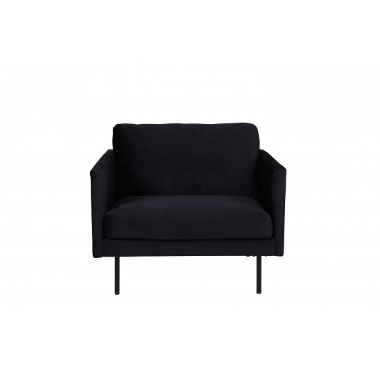 Fotelis Zoom - juodas velvetas