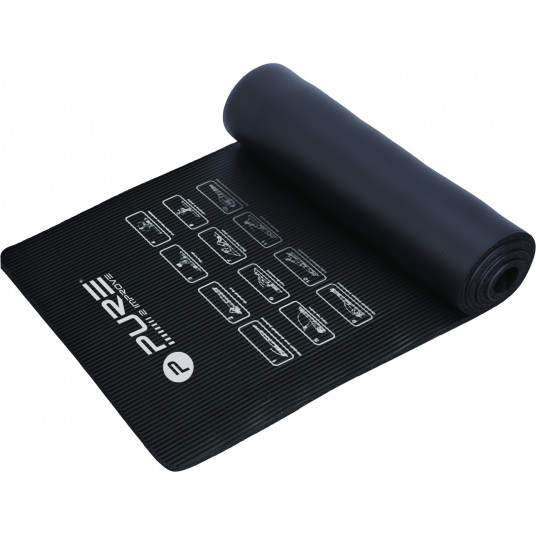  Kilimėlis sportui Pure2Improve 1830 mm, 580 mm, 10 mm, NBR Foam Rubber, Black P2I290040 