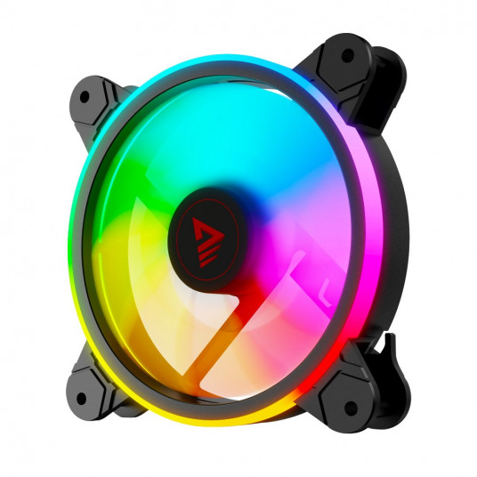  SAVIO FAN-01 4 vnt. 120 mm ARGB ventiliatorių, įskaitant valdiklį ir nuotolinio valdymo pultą 