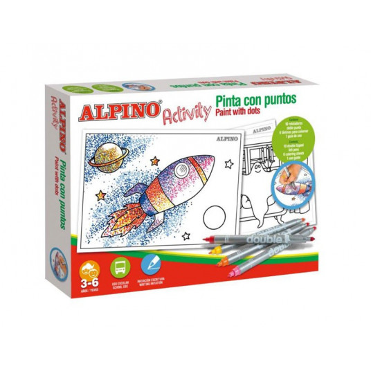 Spalvinimo rinkinys (dvipusiai flomasteriai) ALPINO Activity 12sp