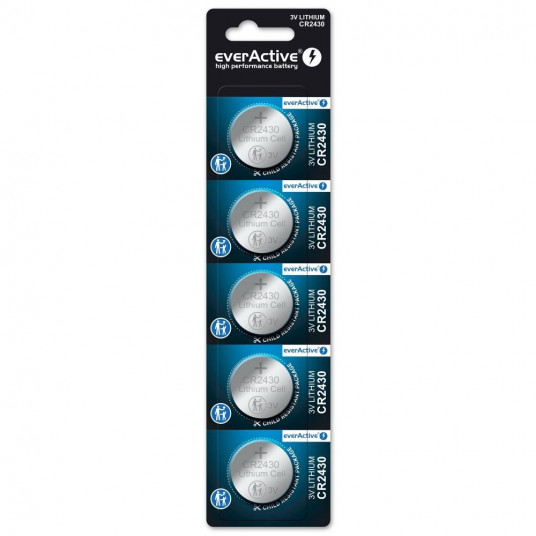  Mini everActive CR2430 ličio baterijos lizdinė plokštelė, 5 vnt. 
