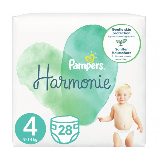  Pampers Harmonie sauskelnės 9-14 kg, 4-MAXI dydžio, 28 vnt. 