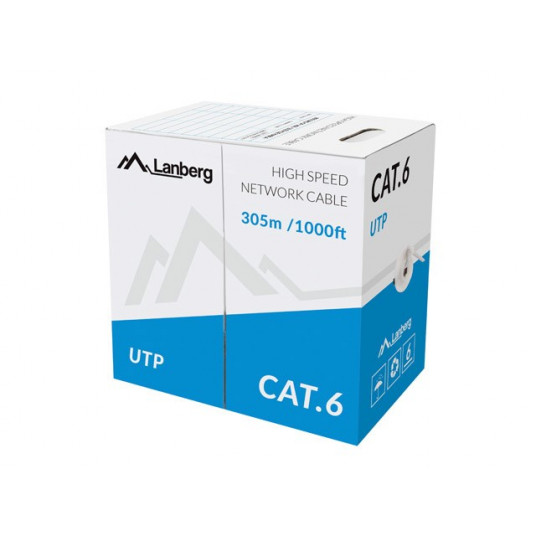  Lanberg LCU6-10CC-0305-S tinklo kabelis 305 m Cat6 U/UTP (UTP) Pilka 