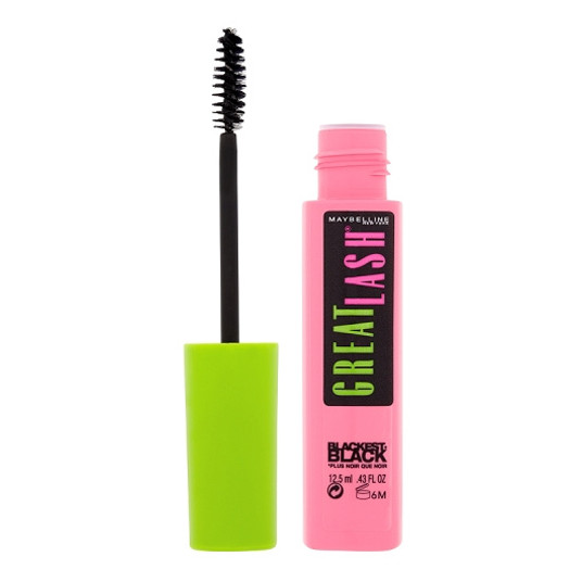 Maybelline - Nourishing and thickening mascara Great Lash Blackest Black 12.5 ml - Black