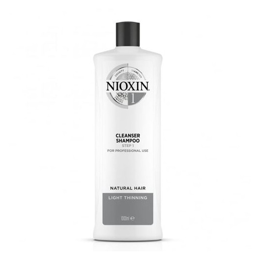 Nioxin - Cleansing shampoo for fine natural hair thinning slightly System 1 (Shampoo Cleanser System 1 ) - 1000 ml