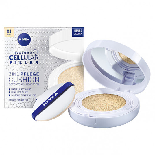 Nivea - Caring toning cream in a sponge 3 in 1 Hyaluron Cellular Filler 15 g - 02 Medium