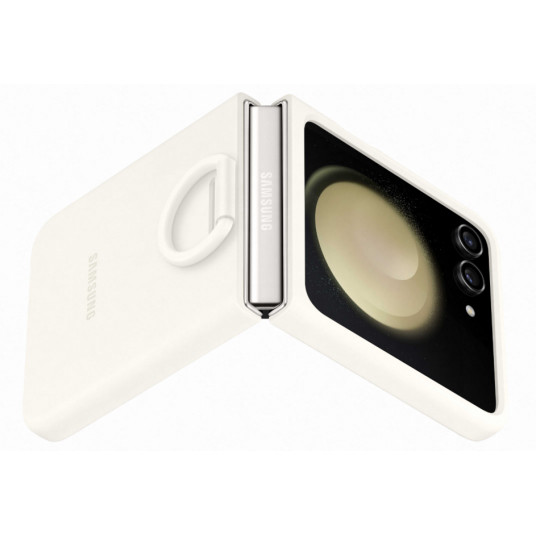  PF731TUE Silicone Case with Ring for Samsung Galaxy Flip 5, Cream (Cream) 