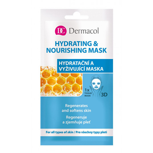  Dermacol - Textile moisturizing and nourishing mask for all skin types 3D (Regenerates Softens Skin) 1 pc 