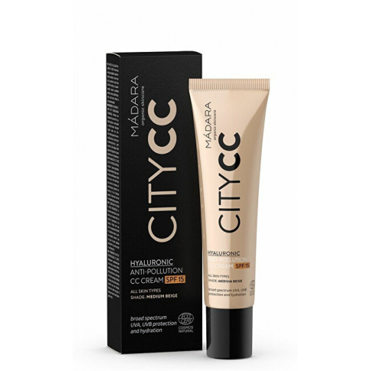 MÁDARA - CC cream SPF 15 Medium Citycc (Hyaluronic Anti-Pollution CC Cream ) 40 ml