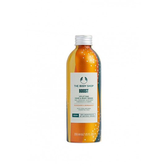 The Body Shop - Shower gel for body and hair Boost Uplifting Mandarin & Bergamot ( Hair & Body Wash) 200 ml