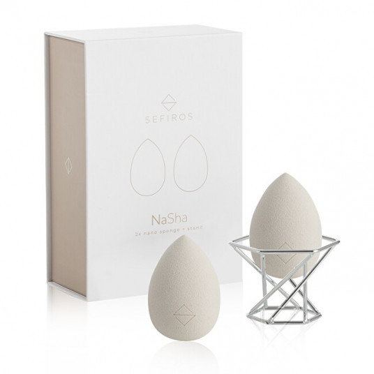  Sefiros - NaSha makeup sponge set 1, 2 pcs + stand 