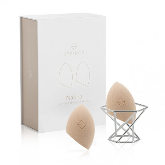  Sefiros - NaSha makeup sponge set 3, 2 pcs + stand 