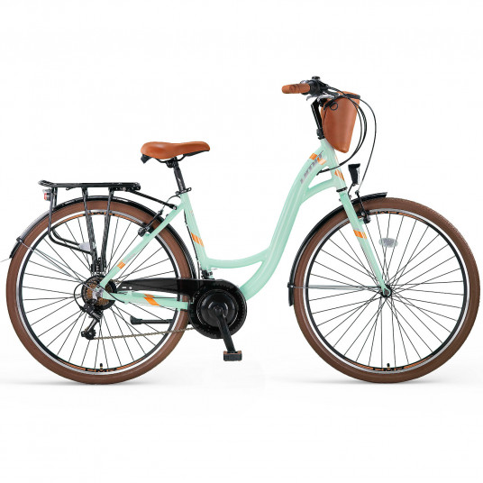 Dviratis UMIT Valencia Lady V-brake 28" dydis 18,5" (47cm) (mėtinė/ruda)