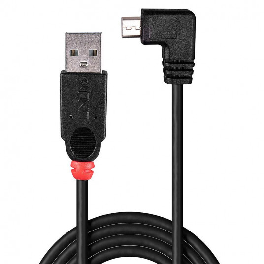  CABLE USB2 A TO MICRO-B 0.5M/90 DEGREE 31975 LINDY 