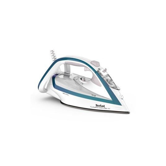  Tefal TurboPro Anti-Calc FV5689E0 lygintuvas Sauso ir garų tipo lygintuvas Durilium AirGlide Autoclean soleplate 2800 W Turkis, Balta 