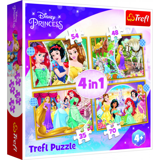 TREFL DISNEY PRINCESSES 4 dėlionių rinkinys „Princesės“