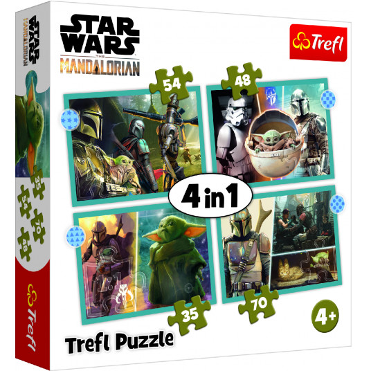 TREFL STAR WARS 4 dėlionių rinkinys „Mandalorian“