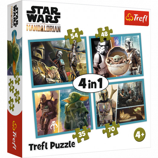 TREFL STAR WARS 4 dėlionių rinkinys „Mandalorietis “