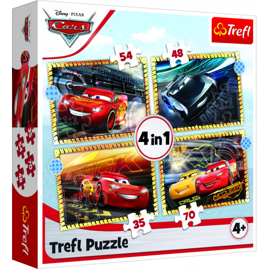 TREFL CARS 4 dėlionių rinkinys „Ratai´“