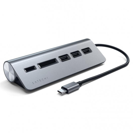 USB Hub Satechi USB-C Aluminum Hub & Card Reader Space Grey