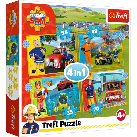 TREFL FIREMAN SAM 4 dėlionių rinkinys „Gaisrininkas Semas“