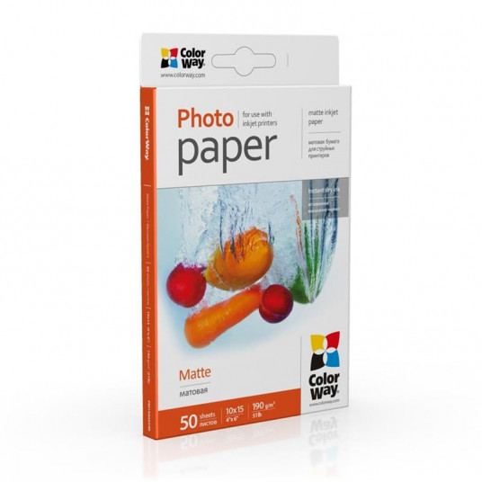  Photopaper ColorWay 10x15, 190 g/m², 50 pages, Matte 