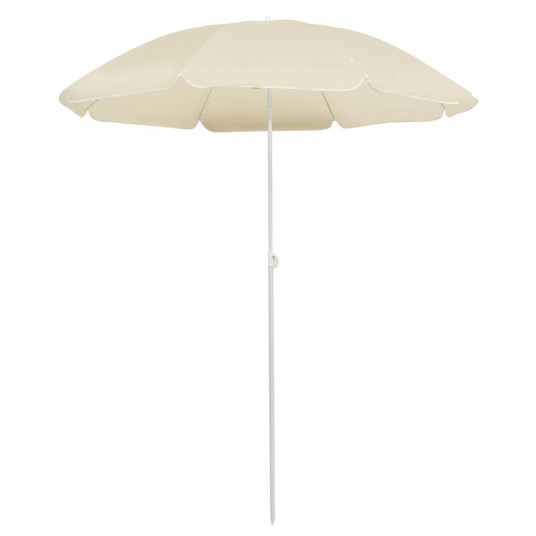 Lauko skėtis su plieniniu stulpu, smėlio spalvos, 180cm