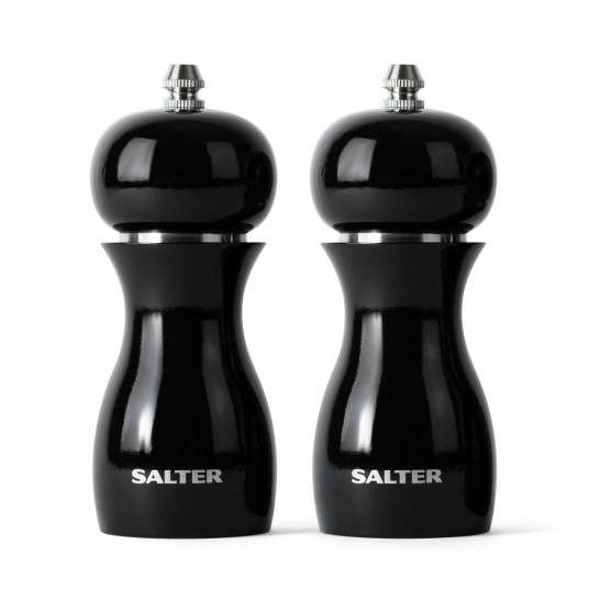  Salter 7613 BKXRA Gloss Salt and Pepper Mills Black 