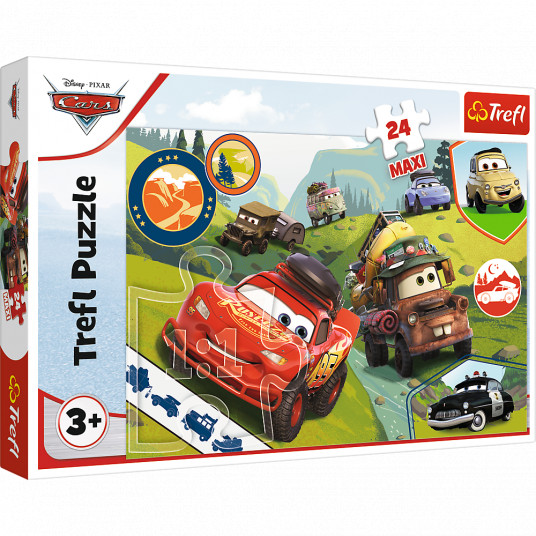 TREFL CARS maxi dėlionė „Ratai“, 24 det.