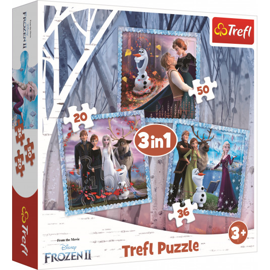 TREFL FROZEN 3 dėlionių rinkinys „Ledo šalis 2“