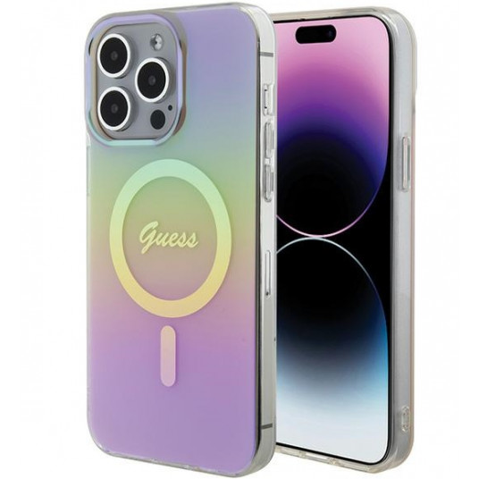 Guess IML MagSafe Iridescent Case for Apple iPhone 15 Pro