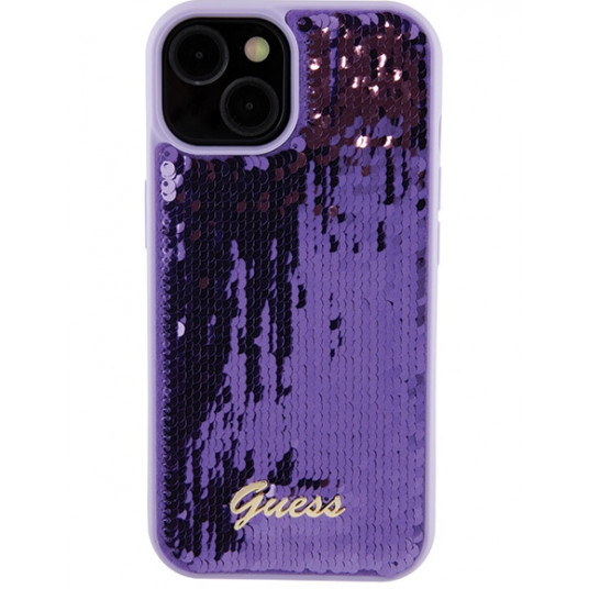  Guess HC Sequin Script Metal Case for Apple iPhone 15 