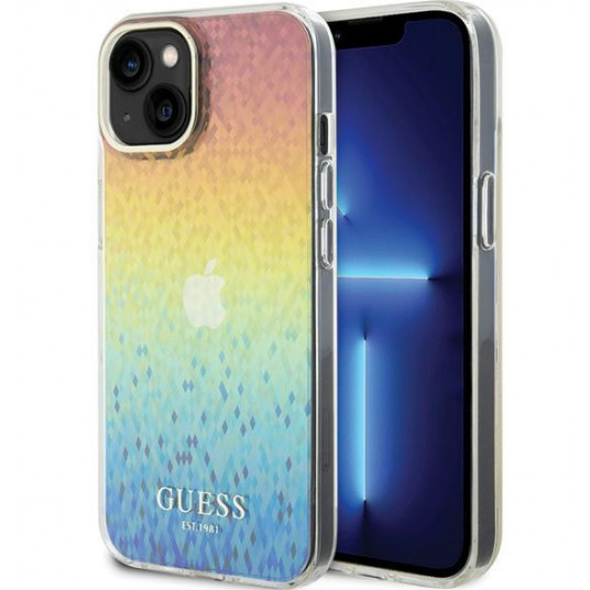  Guess IML Faceted Mirror Disco Iridescent Case for iPhone Apple 15 