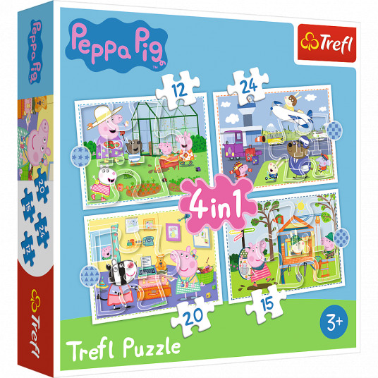 TREFL PEPPA PIG 4 dėlionių rinkinys „Kiaulytė Pepa“