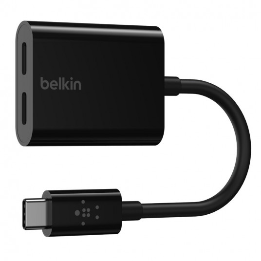 Belkin USB-C - miniJack/USB-C 0.13m czarny