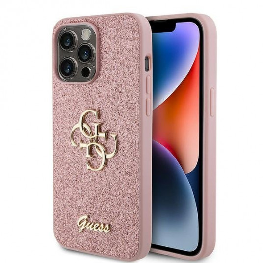 Guess Glitter Script Big 4G Back Case for Apple iPhone 15 Pro Max