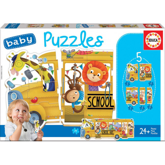  5 dėlionės (puzzle) ANIMAL BUS 2-4 metų 