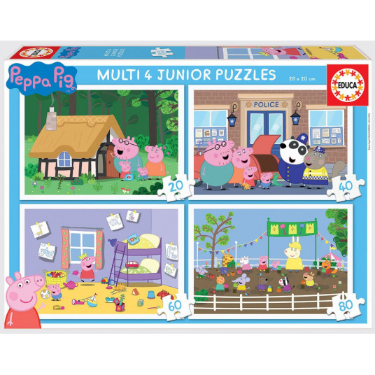  4 dėlionės (puzzle) PEPPA kiaulė 3-6 metų 