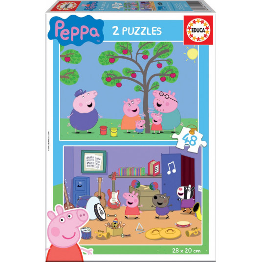  2 dėlionės (puzzle) 2x48 PEPPA PIG 3-6 metų 