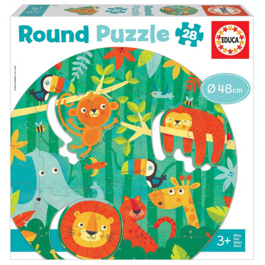 Dėlionė apvali (puzzle) 28 dalių GYVŪNŲ JAUNIKLIAI